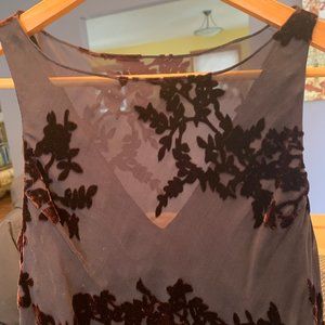 Jones New York silk and velvet brocade petite dress
